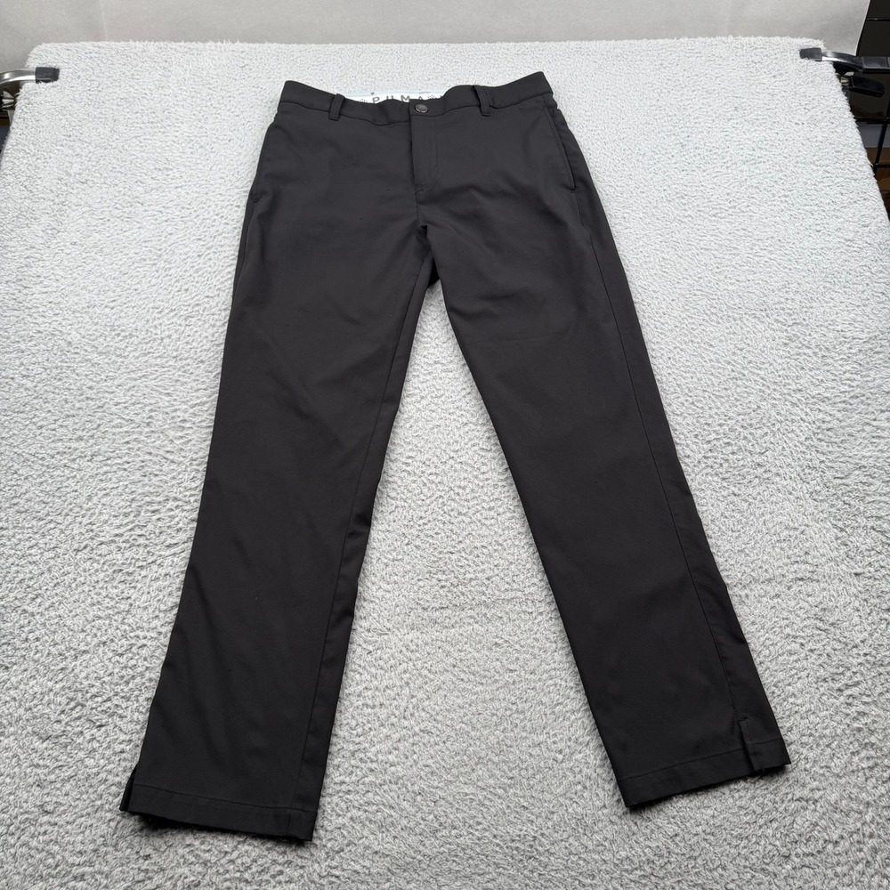 Puma Golf Pants Mens 30x30 Black Solid Flat Front Performance Trousers